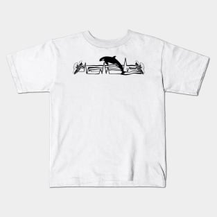 Funny Orca Heartbeat With Waves Kids T-Shirt